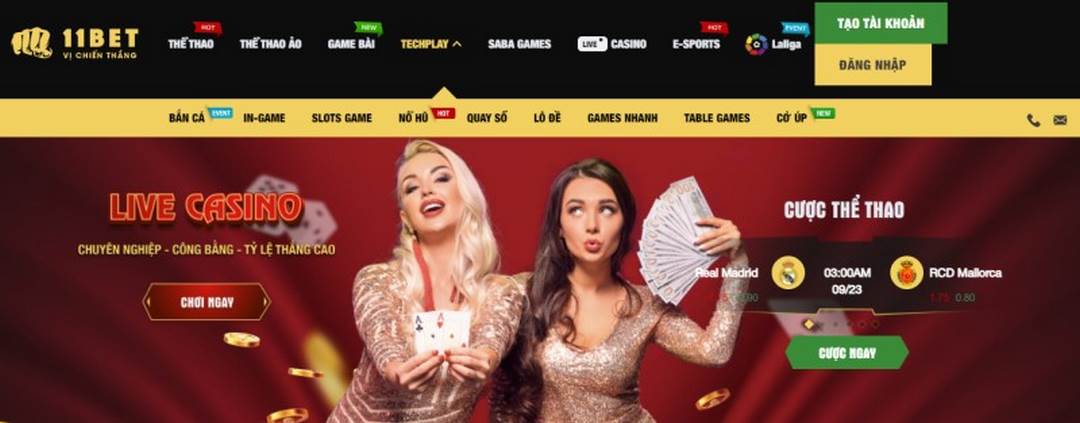 Cá cược thể thao và casino trực tuyến tại 11bet